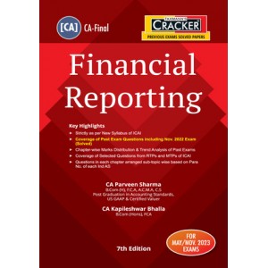Taxmann's Cracker on Financial Reporting for CA Final May 2023 Exam [New Syllabus] by CA. Parveen Sharma, CA. Kapileshwar Bhalla